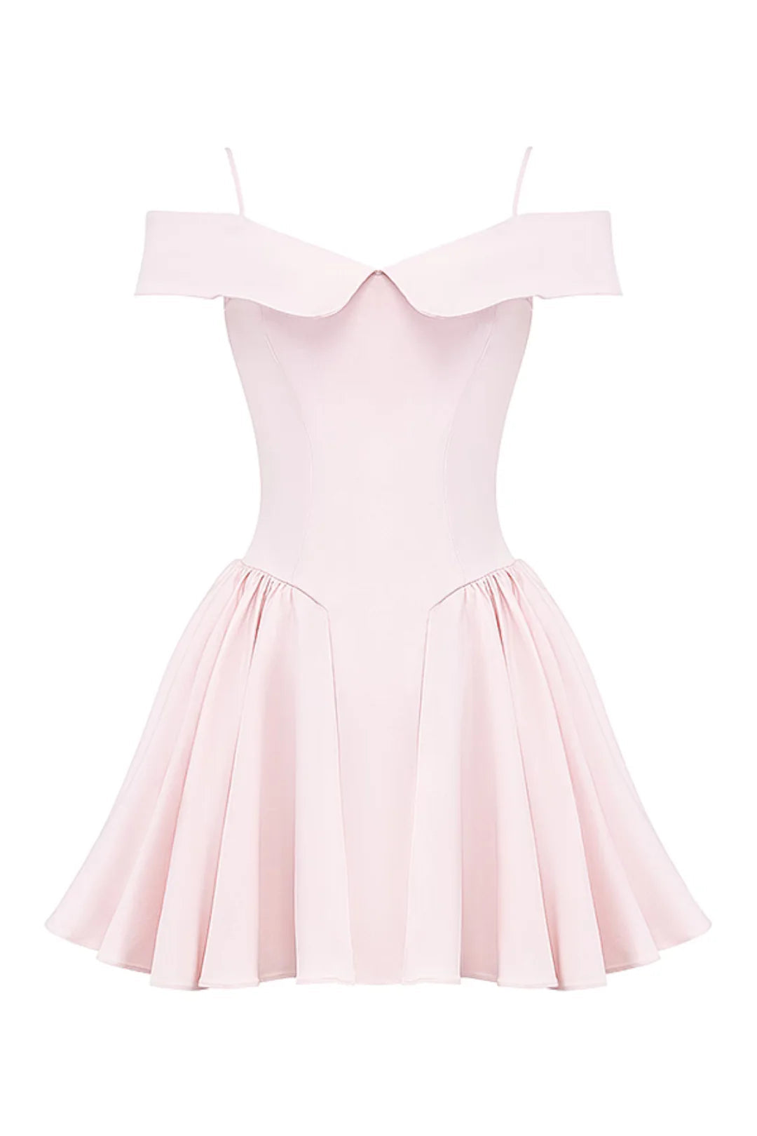 Vestido Curto Bailarina Off Shoulder Rosa Modelo Palermo