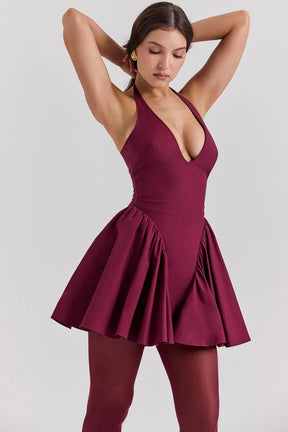 Vestido Curto Modelador Com Alça Vinho Modelo Carmogli