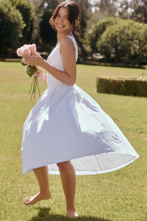 Vestido Midi Liso Branco Modelador Nobre Modelo Montesilvano