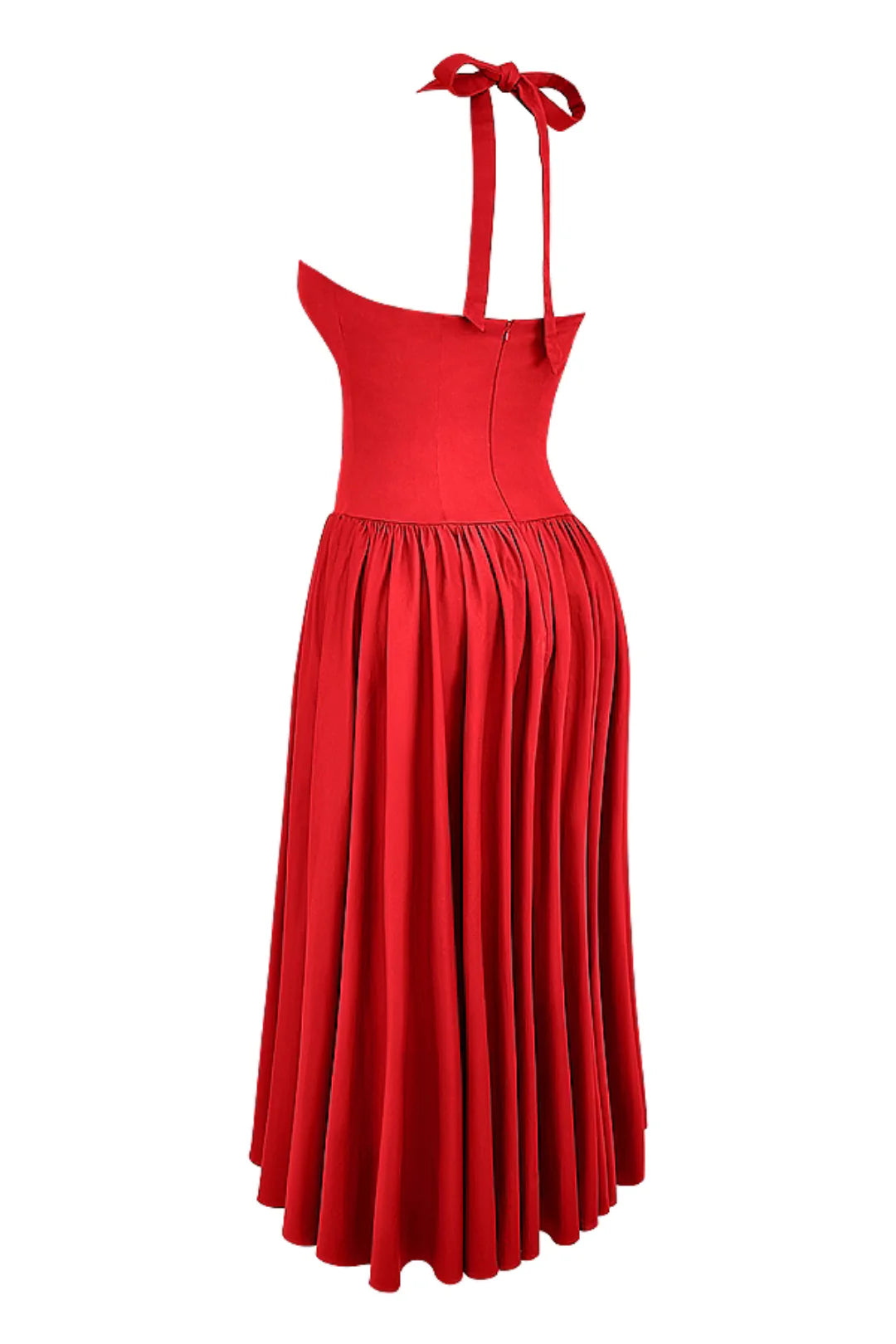 Vestido Midi Vermelho Modelador Modelo Lamezia