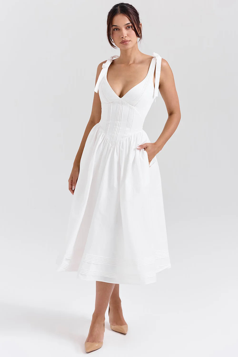 Vestido Midi Branco Cittadella