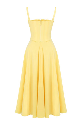 Vestido Midi Amarelo Eboli