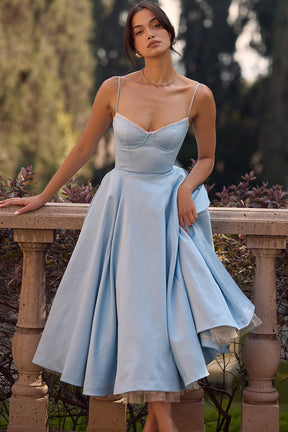 Vestido Midi Azul Cinderela Vercelli