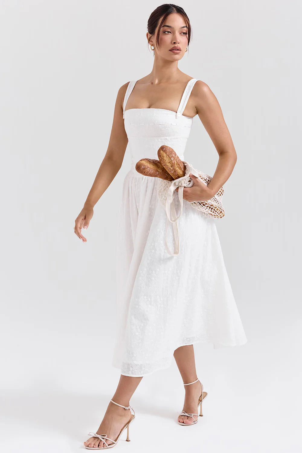 Vestido Midi Branco Sanremo