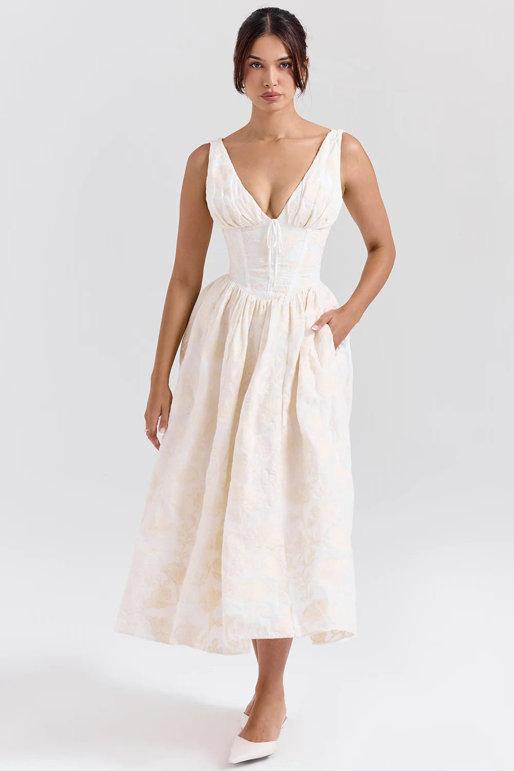 Vestido Midi Branco Marano