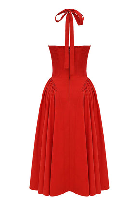 Vestido Midi Vermelho Fondi