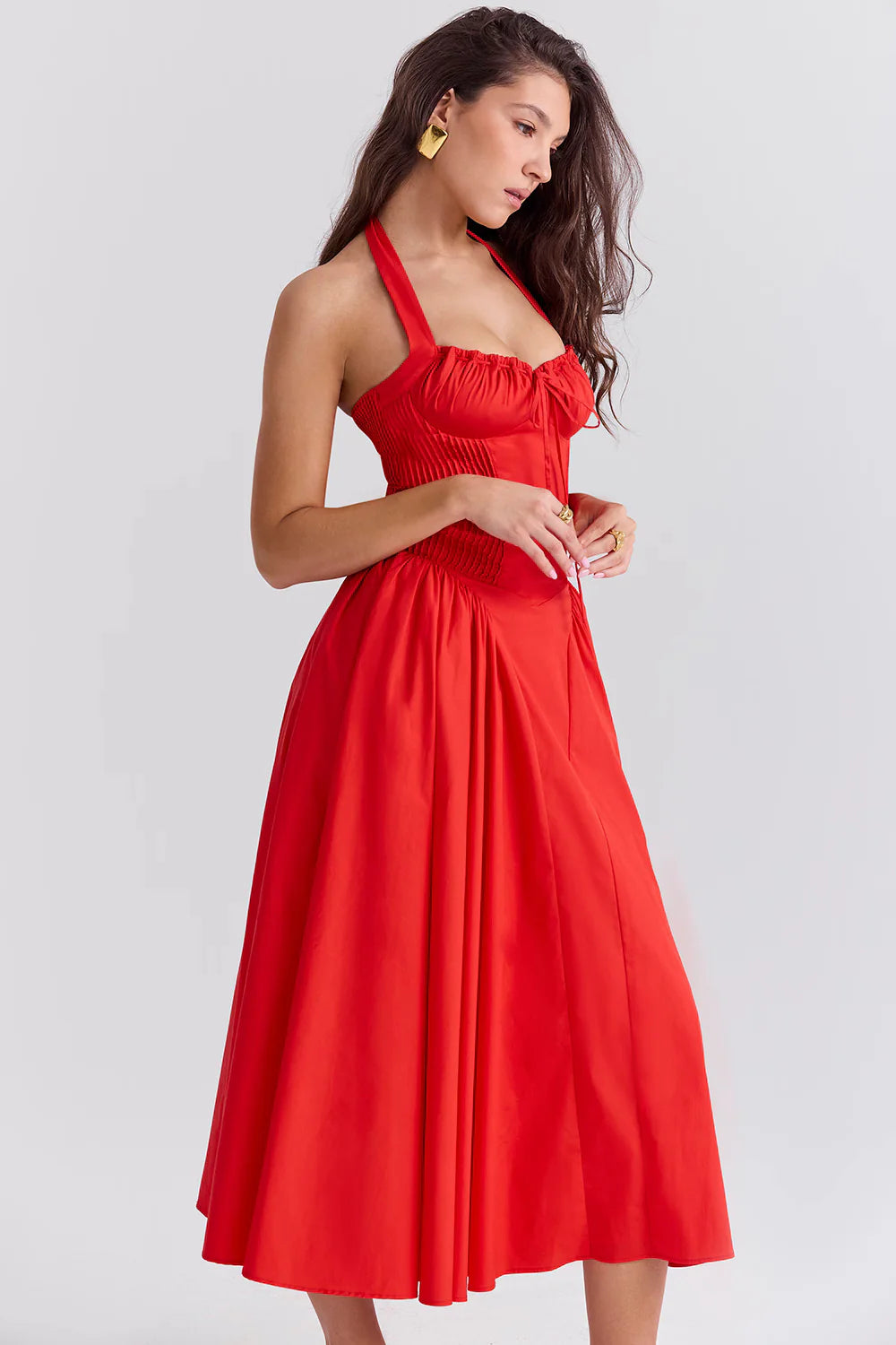 Vestido Midi Vermelho Fondi