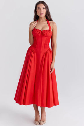 Vestido Midi Vermelho Fondi