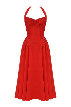 Vestido Midi Vermelho Fondi