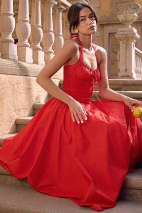 Vestido Midi Vermelho Fondi