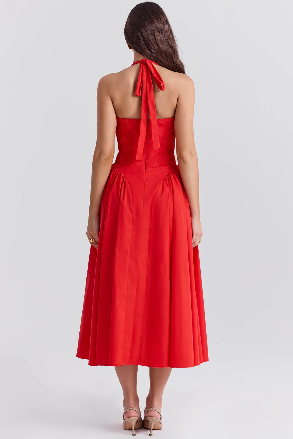 Vestido Midi Vermelho Fondi