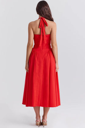 Vestido Midi Vermelho Fondi