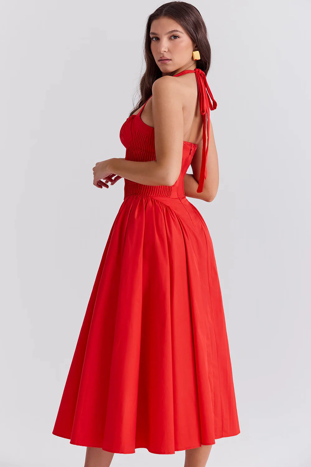 Vestido Midi Vermelho Fondi