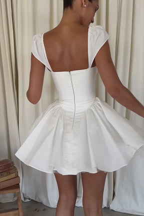 Vestido Curto de Algodão Branco Modelo Riomaggiore