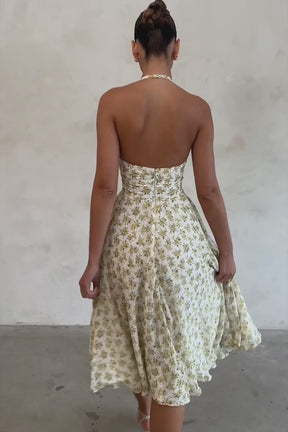 Vestido Midi Modelador Com Alça Vintage Modelo Asti