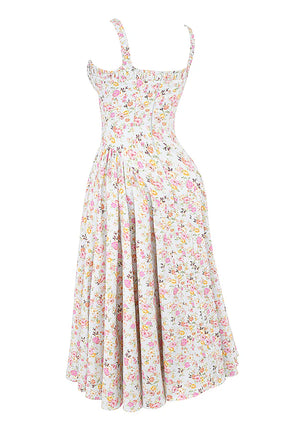 Vestido Midi Floral Modelador de Algodão Modelo San Marino