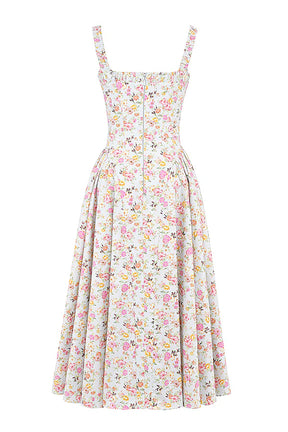 Vestido Midi Floral Modelador de Algodão Modelo San Marino